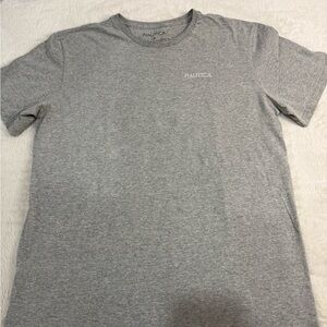 Nautica Heather Gray Short Sleeve Crew Tee with Subtle Logo